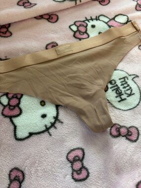 Ribbed Nude Thong Panty